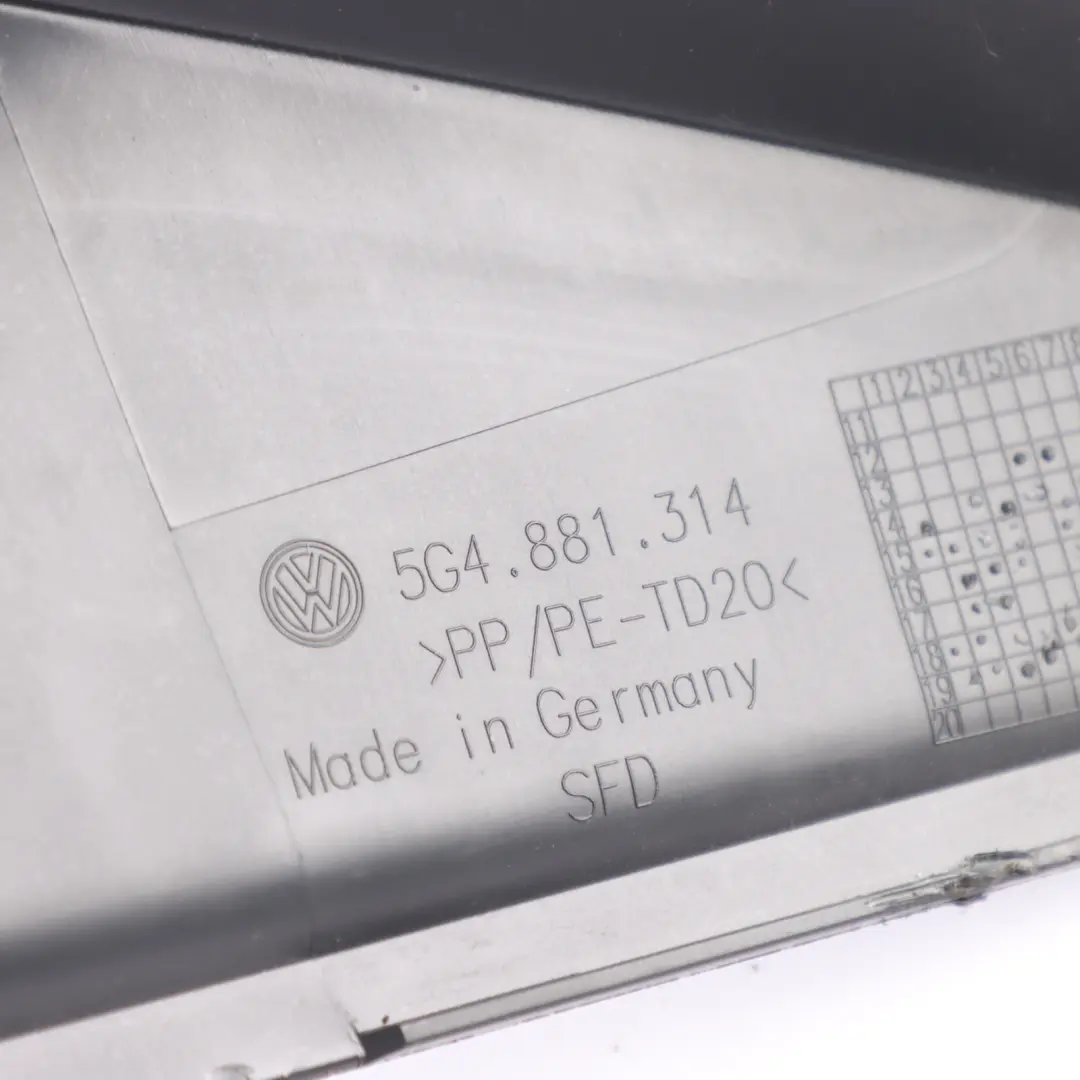 VW Volkswagen Golf Mk7 Front Seat Frame Cover Trim Right O/S - SKU 5G4881314 - Part number 5G4881314