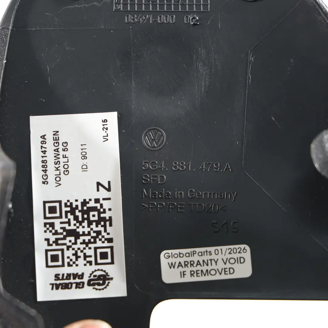 Front Seat Height Adjustment Cover Plate Right O/S to VW Golf Mk7 with Part number 5G4881479A VW Golf Mk7 Front Seat Height Adjustment Cover Plate Right O/S - SKU 5G4881479A - Part number 5G4881479A