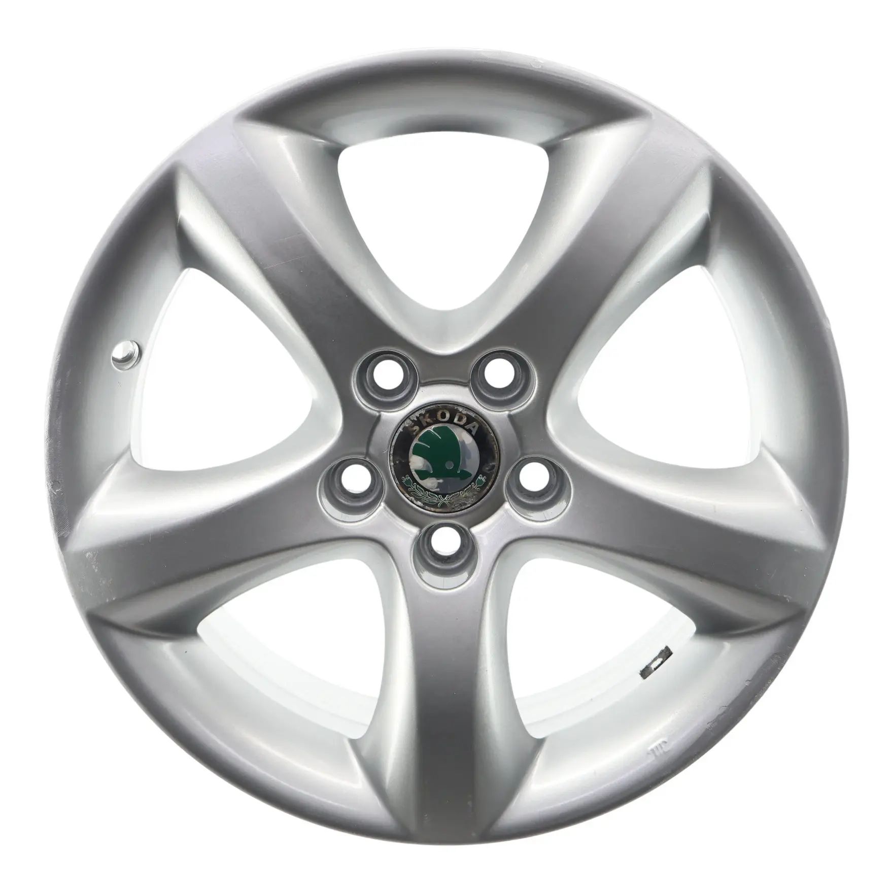 Skoda Fabia 5J Cerchio In Lega Argento 5 Razze 15" ET:43 6J 5J0601025A