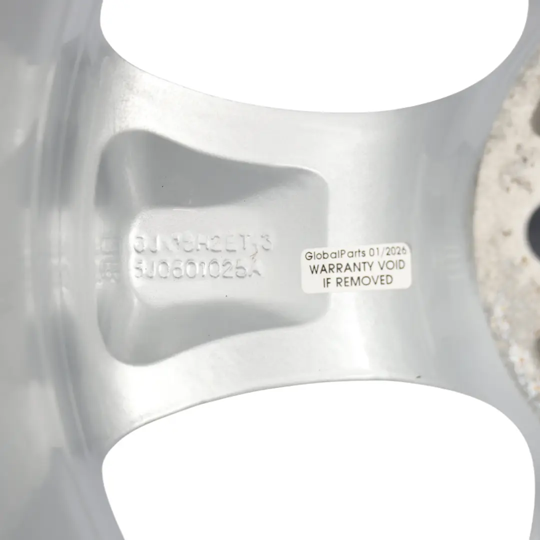 Alufelge Silber 5 Speichen 15" ET:43 6J für Skoda Fabia 5J mit Teilenummer 5J0601025A Skoda Fabia 5J Alufelge Silber 5 Speichen 15" ET:43 6J - SKU 5J0601025A-1 - Teilenummer 5J0601025A