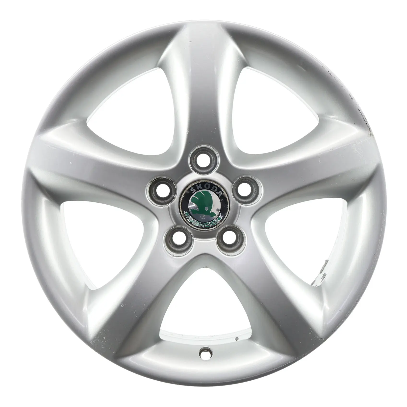Skoda Fabia 5J Cerchio In Lega Argento A 5 Razze 15" ET:43 6J 5J0601025A