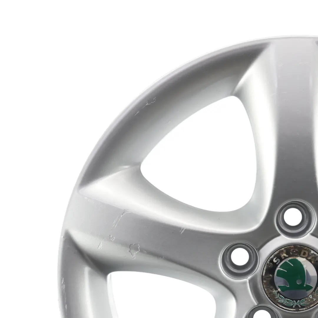 Skoda Fabia 5J Silver Wheel Rim Alloy 15" 6J ET:43 Star Spoke - SKU 5J0601025A-4 - Part number 5J0601025A