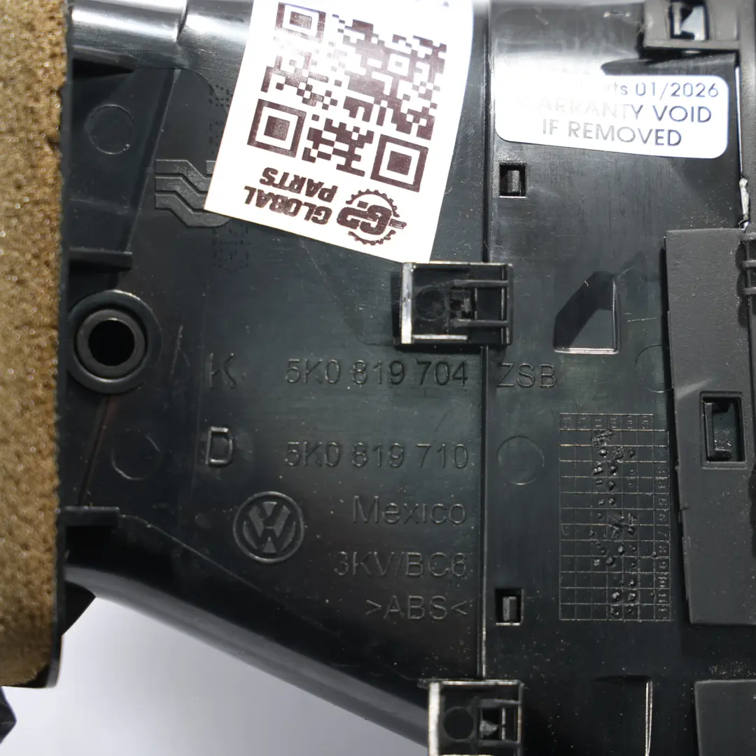 Mk6 Front-Lüftungsdüse Armaturenbrett Düse rechts für Volkswagen Golf mit Teilenummer 5K0819710 Volkswagen Golf Mk6 Front-Lüftungsdüse Armaturenbrett Düse rechts - SKU 5K0819710 - Teilenummer 5K0819710