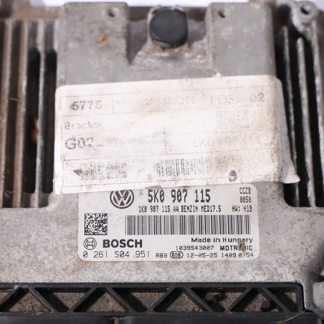 Volkswagen Scirocco III 2.0 TSI CCZB 211HP ECU Control Motor Manual - SKU 5K0907115-1 - Número de pieza 5K0907115