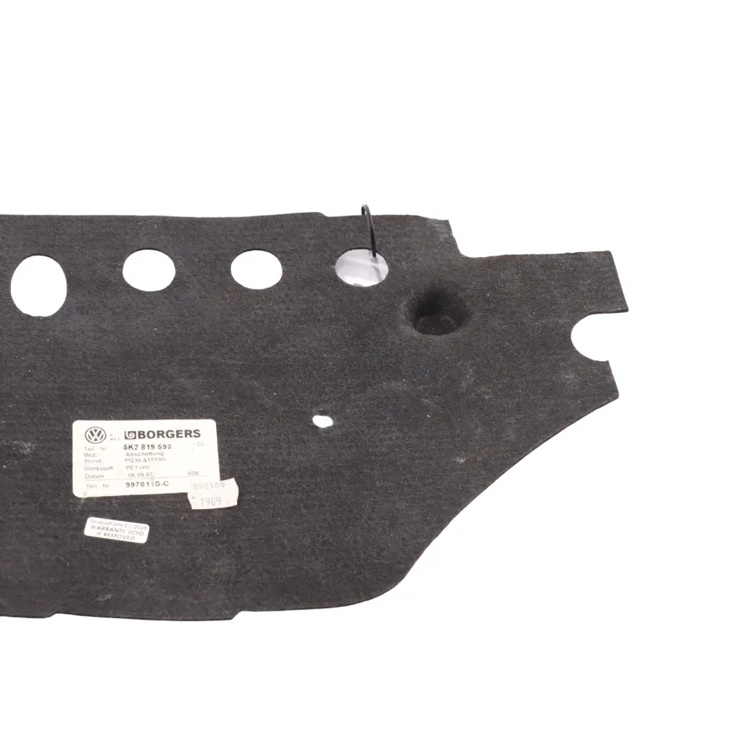 Volkswagen Golf Mk6 Under Glove Box Trim Cover Panel Poolen Filter - SKU RHD-5K2819593 - Part number 5K2819593