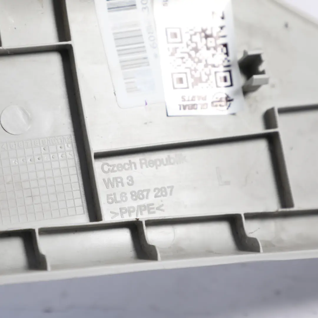 C-Pillar Column Trim Cover Panel Left N/S Pearl Grey to Skoda Yeti 5L with Part number 5L6867287 Skoda Yeti 5L C-Pillar Column Trim Cover Panel Left N/S Pearl Grey - SKU 5L6867287 - Part number 5L6867287