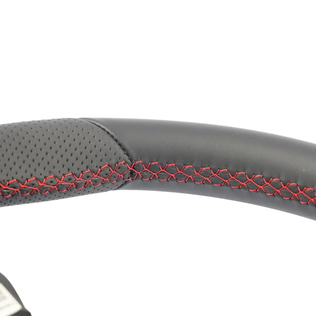 1P FR Steering Wheel NEW Black Leather Flat Bottom Red Threads to Seat Leon II with Part number 5P0419091BB Seat Leon II 1P FR Steering Wheel NEW Black Leather Flat Bottom Red Threads - SKU 5P0419091BB-1 - Part number 5P0419091BB