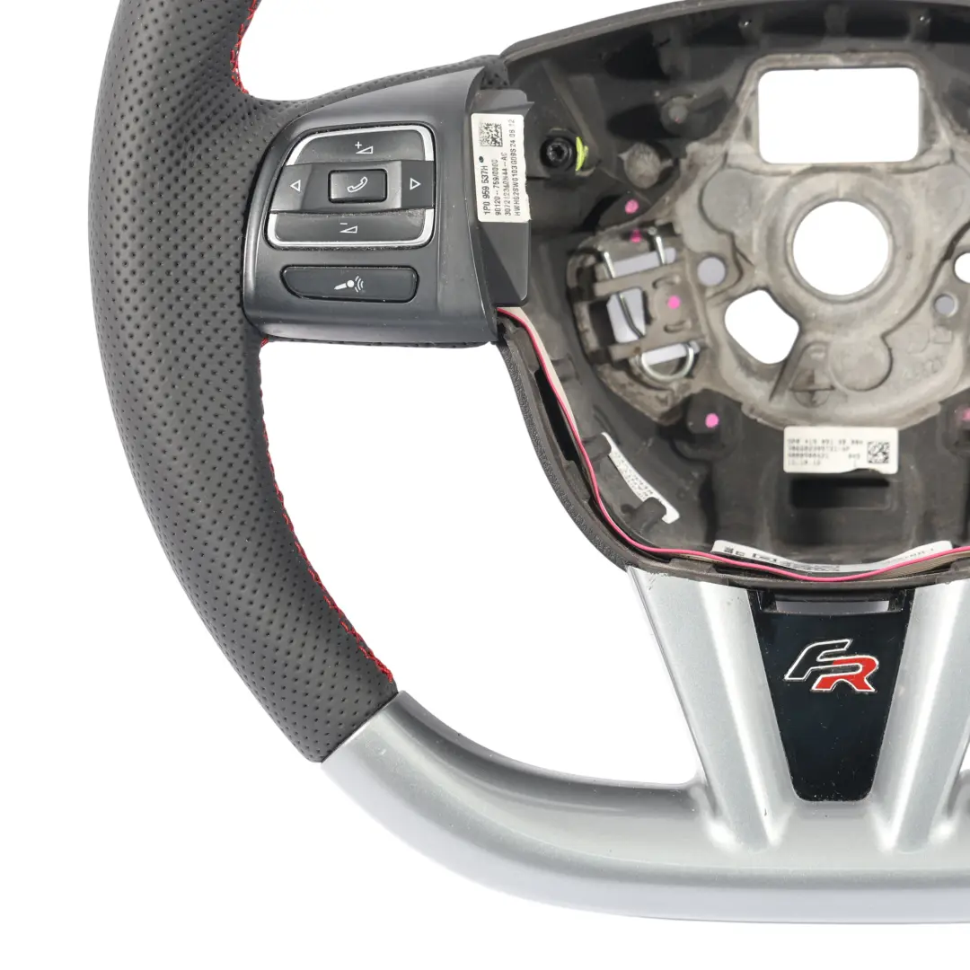 1P FR Volante NUEVO Cuero Negro Fondo Plano Hilos Rojos para Seat Leon II con número de pieza 5P0419091BB Seat Leon II 1P FR Volante NUEVO Cuero Negro Fondo Plano Hilos Rojos - SKU 5P0419091BB-1 - Número de pieza 5P0419091BB