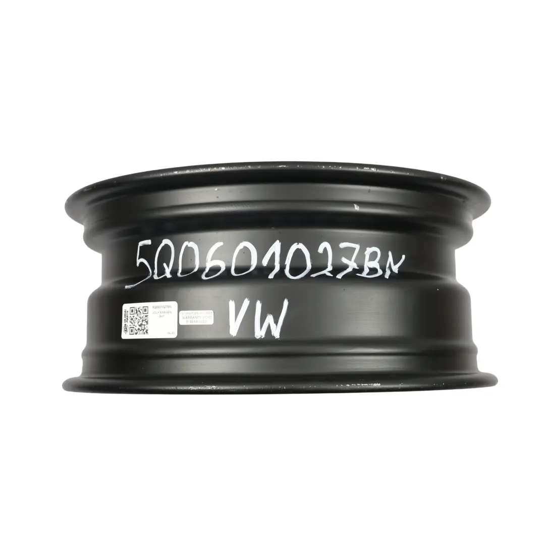 VW Golf Mk8 Jante Acier Noire 15" 6J ET:47 - SKU 5Q0601027BN - Numéro de pièce 5Q0601027BN