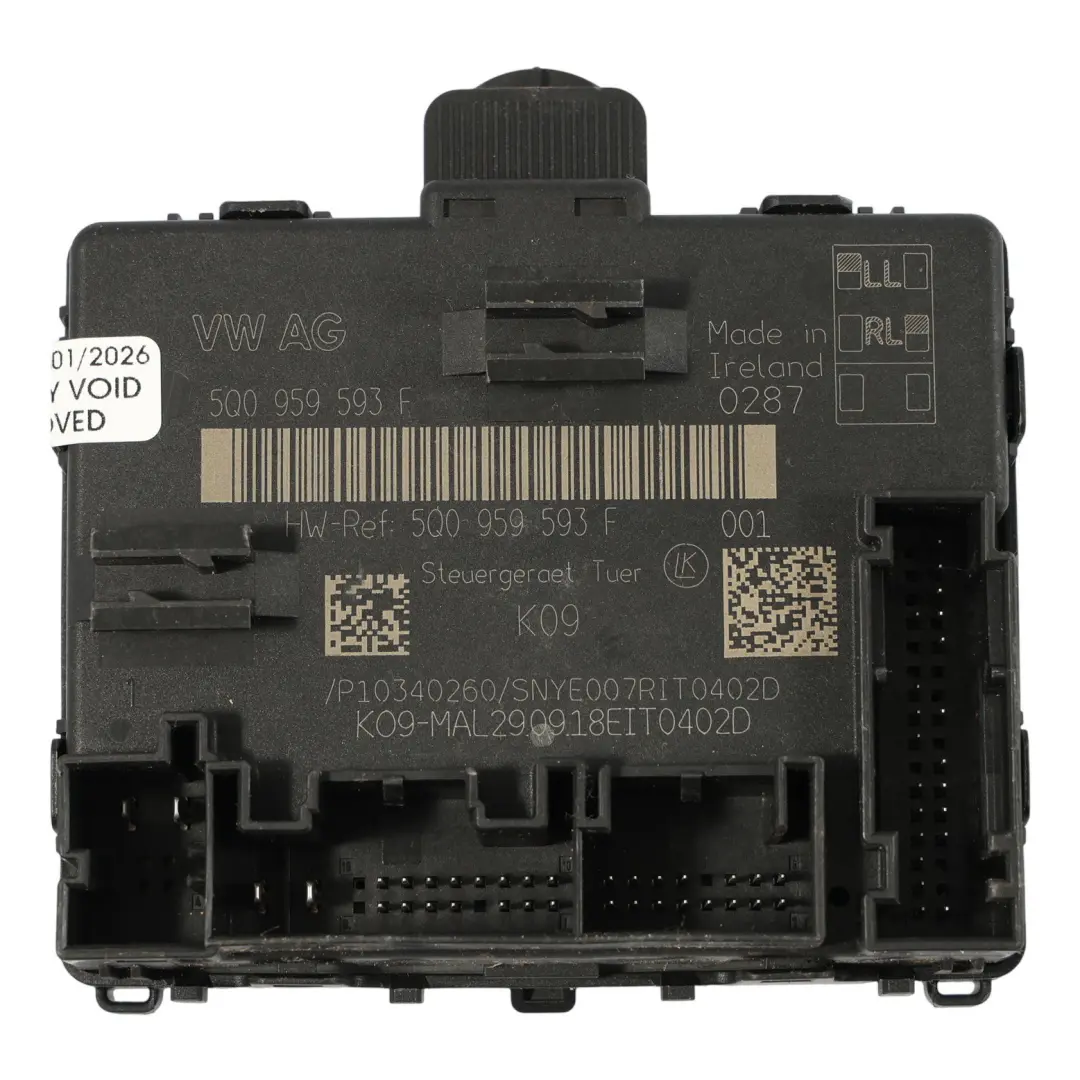 Volkswagen Golf Mk7 Front Door Module ECU Control Unit Driver's Side - SKU 5Q0959593F-1 - Part number 5Q0959593F