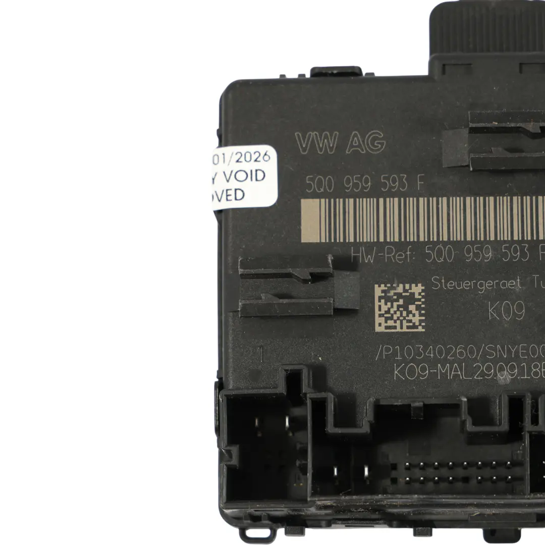 Módulo Puerta Delantera Unidad Control ECU Lado Conductor para VW Golf Mk7 con número de pieza 5Q0959593F VW Golf Mk7 Módulo Puerta Delantera Unidad Control ECU Lado Conductor - SKU 5Q0959593F-1 - Número de pieza 5Q0959593F