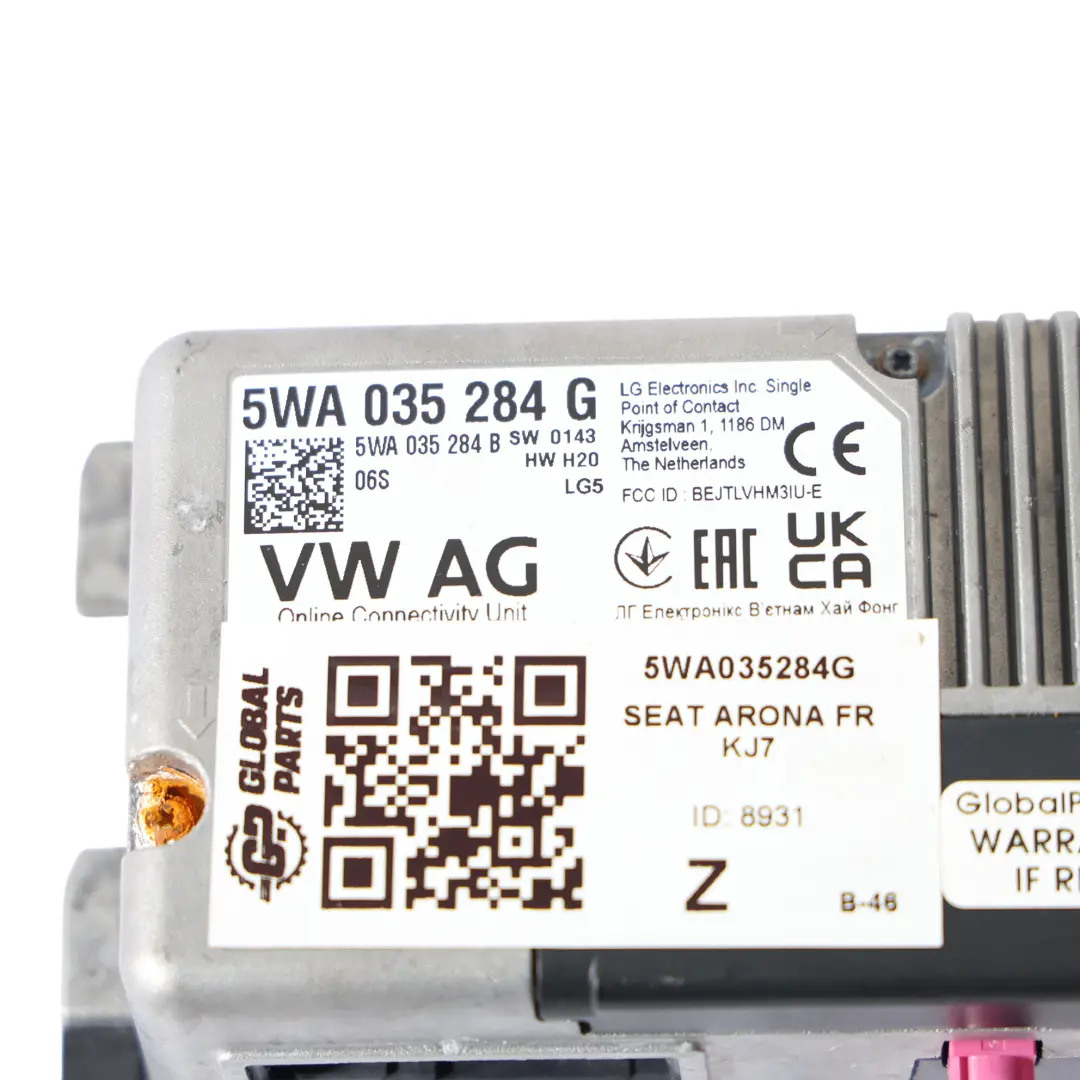 Seat Arona FR KJ7 Unité Contrôle Connectivité Services Ligne D - SKU 5WA035284G - Numéro de pièce 5WA035284G