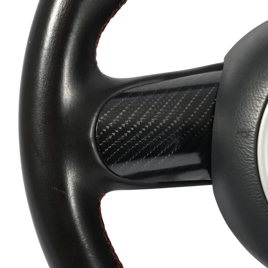 Mini R50 R53 JCW Pommeau Volant Panneau Coque Cuir Surpiqûres Rouges Fil Carbone - SKU 6762457-SET - Numéro de pièce 6762457