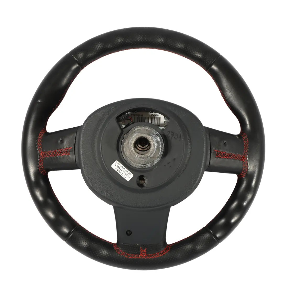 Mini R50 R52 R53 JCW Steering Wheel Knob Panel Leather Red Thread Carbon Set - SKU 6762457-SET - Part number 6762457