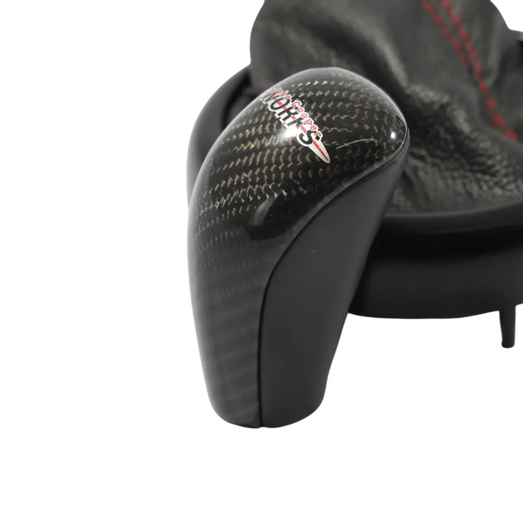 Steering Wheel Knob Panel Leather Red Thread Carbon Set to Mini R50 R52 R53 JCW with Part number 6762457 Mini R50 R52 R53 JCW Steering Wheel Knob Panel Leather Red Thread Carbon Set - SKU 6762457-SET - Part number 6762457