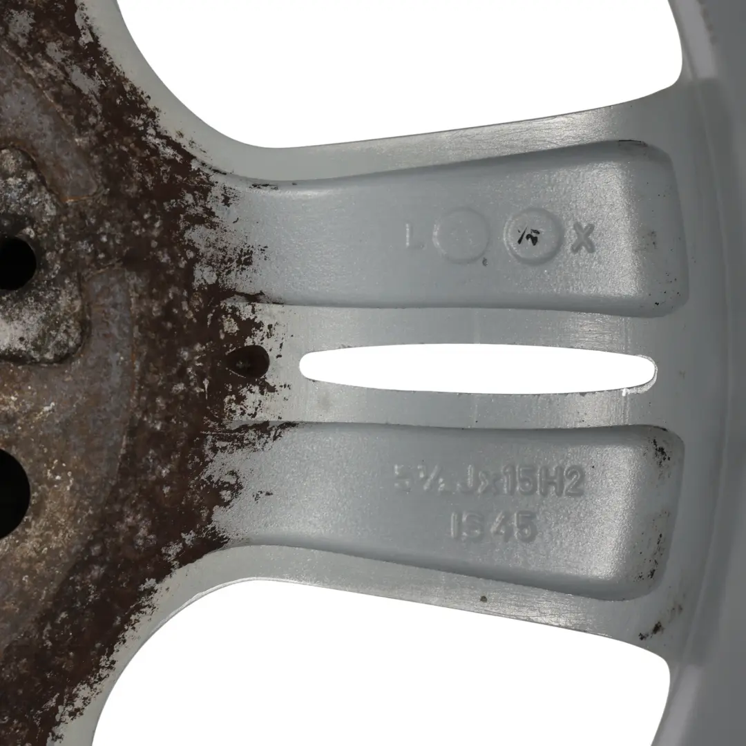 Alloy Rim 15" 5,5J ET:45 5 Star Rocket 93 to Mini Cooper One R50 R52 Silver Wheel with Part number 6763295 Mini Cooper One R50 R52 Silver Wheel Alloy Rim 15" 5,5J ET:45 5 Star Rocket 93 - SKU 6763295-3 - Part number 6763295