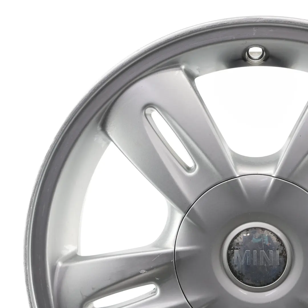 Alloy Rim 15" 5,5J ET:45 Star Rocket 93 to Mini One R50 R52 Silver Wheel with Part number 6763295 Mini One R50 R52 Silver Wheel Alloy Rim 15" 5,5J ET:45 Star Rocket 93 - SKU 6763295-5 - Part number 6763295