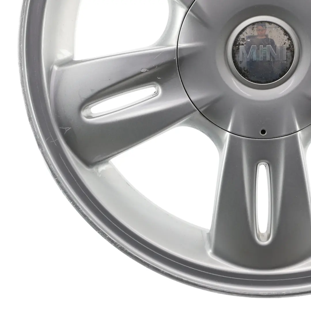 Alloy Rim 15" 5,5J ET:45 Star Rocket 93 to Mini One R50 R52 Silver Wheel with Part number 6763295 Mini One R50 R52 Silver Wheel Alloy Rim 15" 5,5J ET:45 Star Rocket 93 - SKU 6763295-5 - Part number 6763295