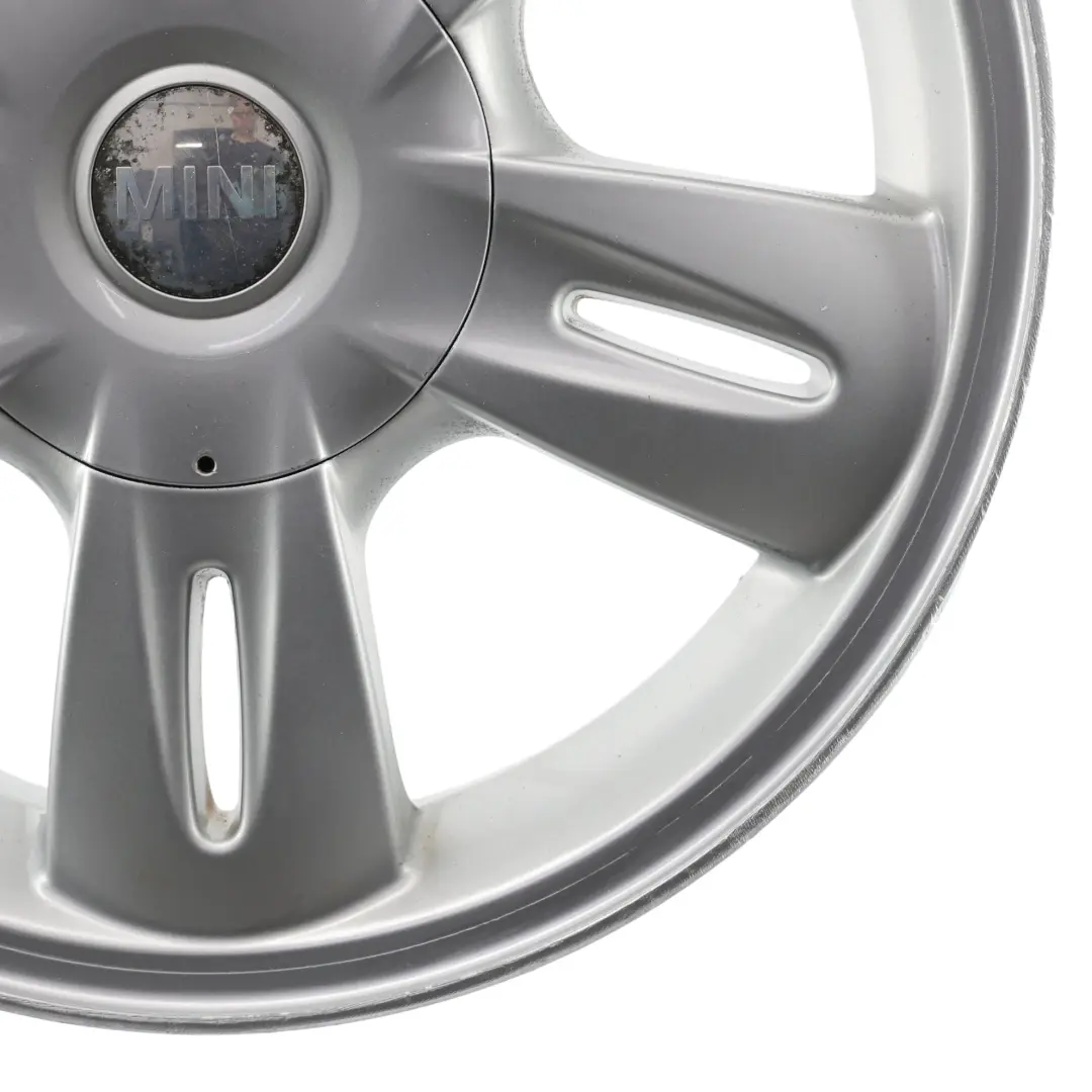 Alloy Rim 15" 5,5J ET:45 Star Rocket 93 to Mini One R50 R52 Silver Wheel with Part number 6763295 Mini One R50 R52 Silver Wheel Alloy Rim 15" 5,5J ET:45 Star Rocket 93 - SKU 6763295-5 - Part number 6763295