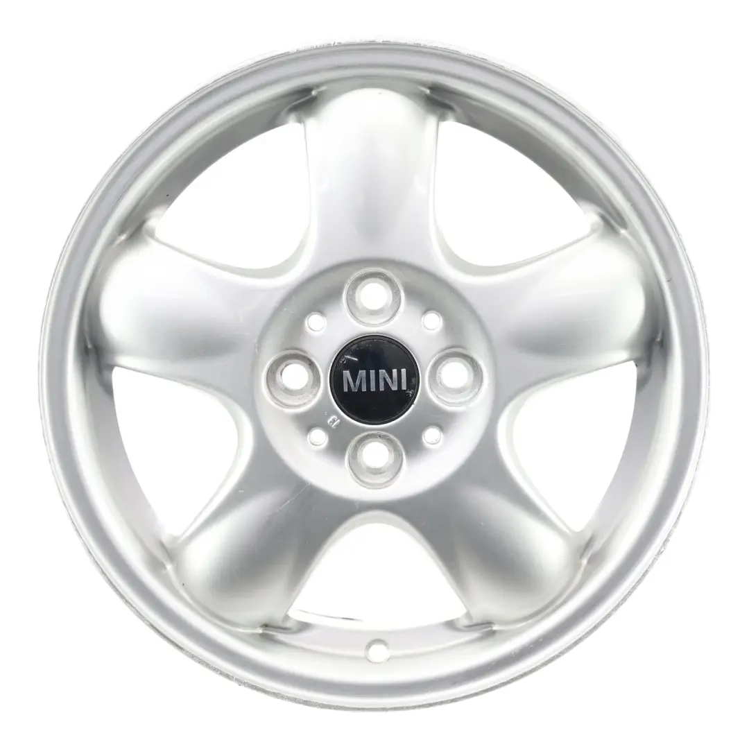 Alloy Rim 15" 5-Start Spooler 100 to Mini Cooper One R50 R55 R56 Silver Wheel with Part number 6768498 Mini Cooper One R50 R55 R56 Silver Wheel Alloy Rim 15" 5-Start Spooler 100 - SKU 6768498-1 - Part number 6768498