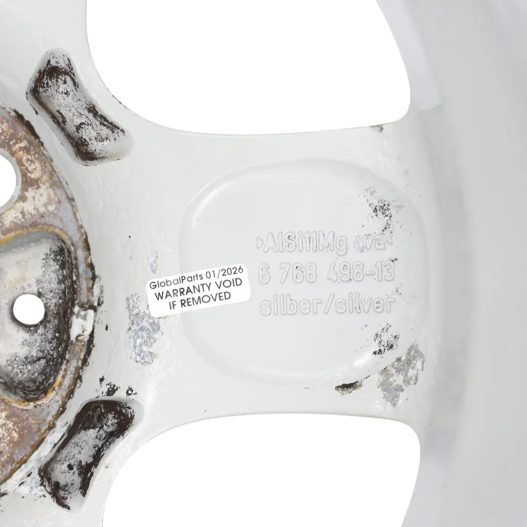 Alloy Rim 15" 5-Start Spooler 100 to Mini Cooper One R50 R55 R56 Silver Wheel with Part number 6768498 Mini Cooper One R50 R55 R56 Silver Wheel Alloy Rim 15" 5-Start Spooler 100 - SKU 6768498-1 - Part number 6768498