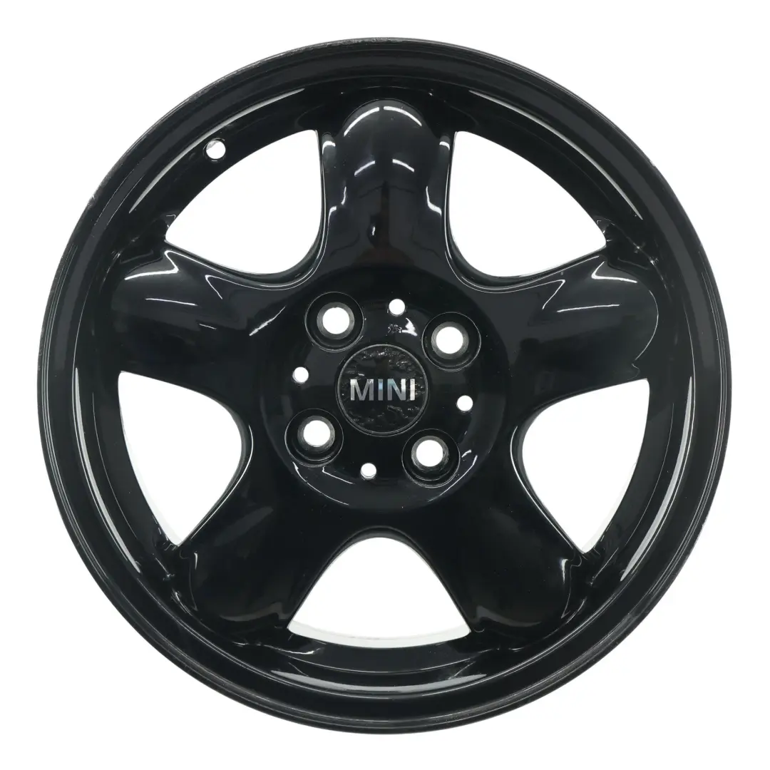 Alloy Rim 15" 5-Start Spooler 100 to Mini Cooper One R50 R55 R56 Black Wheel with Part number 6768498 Mini Cooper One R50 R55 R56 Black Wheel Alloy Rim 15" 5-Start Spooler 100 - SKU 6768498-6 - Part number 6768498