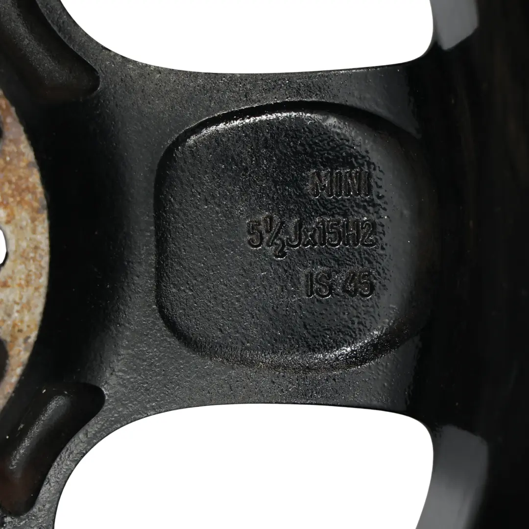 Mini Cooper One R50 R55 R56 Jante alliage noire 15" 5-Start Spooler 100 - SKU 6768498-9 - Numéro de pièce 6768498