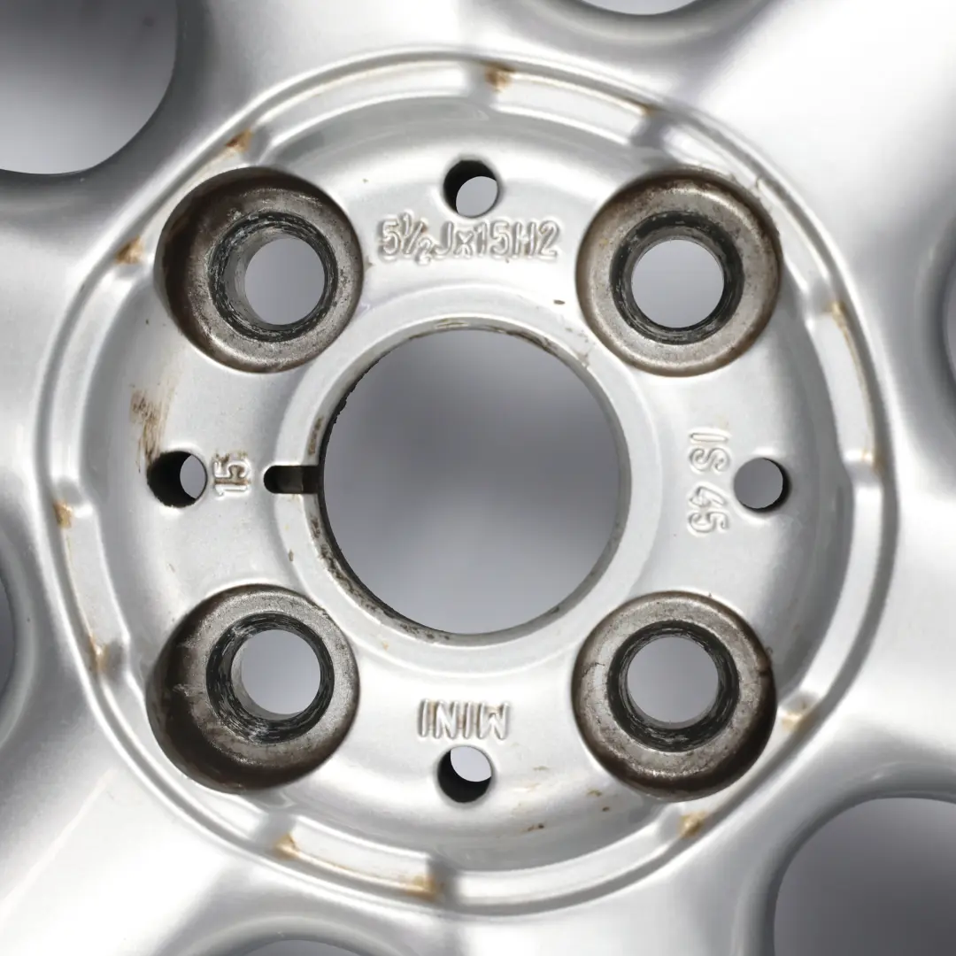 Alloy Rim 15" ET:45 5,5J Rotator Spoke 101 to Mini R50 R56 Silver Wheel with Part number 6769405 Mini R50 R56 Silver Wheel Alloy Rim 15" ET:45 5,5J Rotator Spoke 101 - SKU 6769405-3 - Part number 6769405