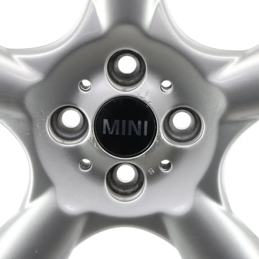llanta aleación de plata 17 "7J 5 Star Pace radios 110 para Mini Cooper R50 R55 R56 con número de pieza 6777960 Mini Cooper R50 R55 R56 llanta aleación de plata 17 "7J 5 Star Pace radios 110 - SKU 6777960-1 - Número de pieza 6777960