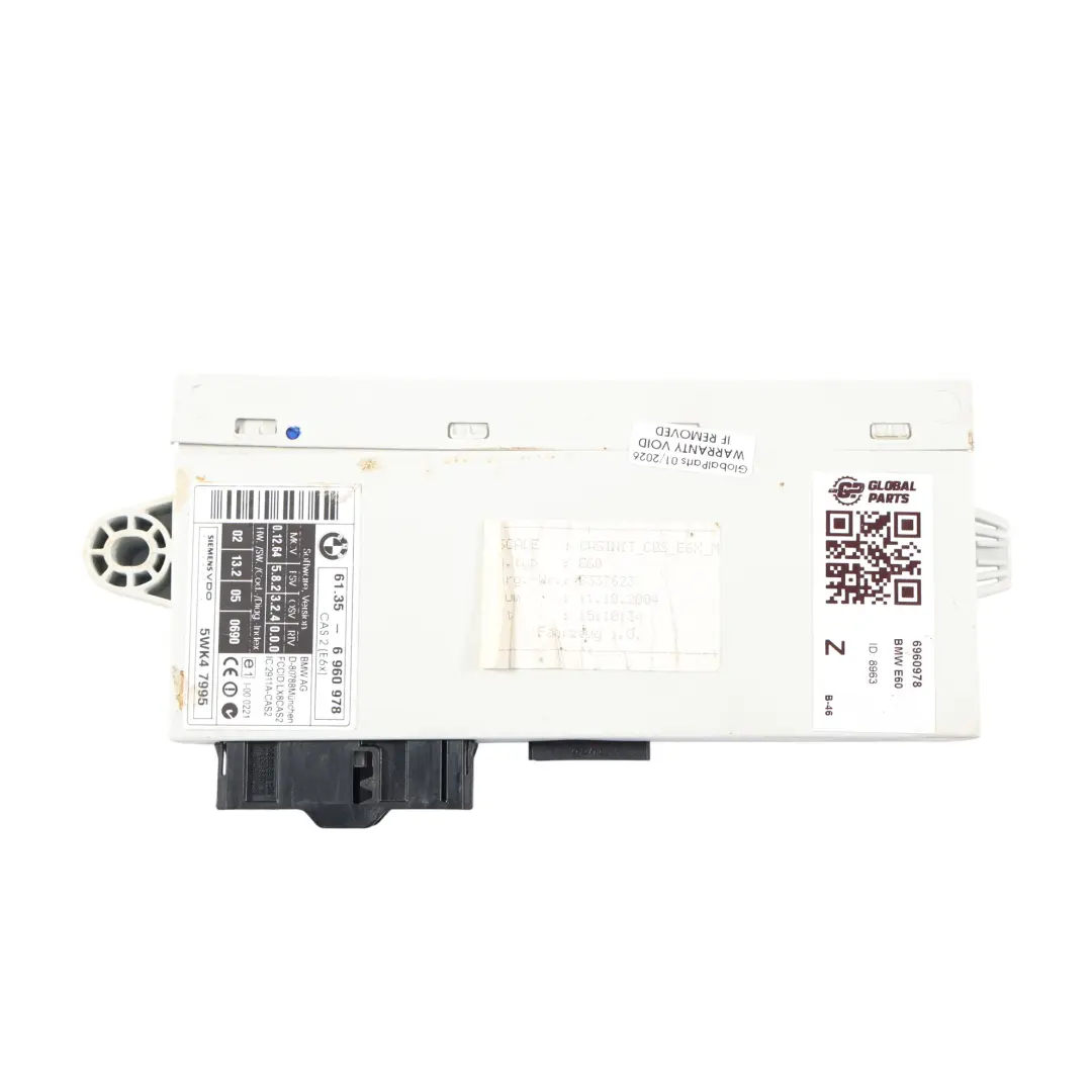 Moduł Sterownik CAS2 ECU do BMW E60 E61 E63 E64 o numerze 6960978 BMW E60 E61 E63 E64 Moduł Sterownik CAS2 ECU - SKU 6960978 - Numer Części 6960978