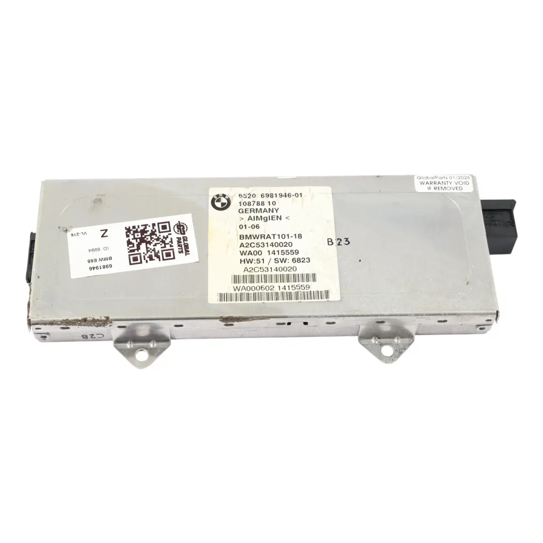 Antennen Verstärker Steuergerät ECU Signalverstärker für BMW 7 E65 E66 E67 mit Teilenummer 6981946 BMW 7 E65 E66 E67 Antennen Verstärker Steuergerät ECU Signalverstärker - SKU 6981946 - Teilenummer 6981946