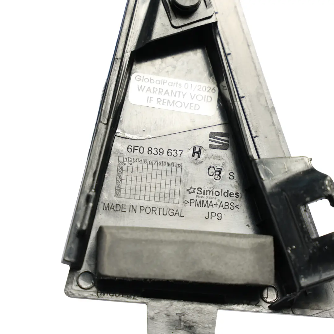 Puerta Recorte Esquina Cubierta Trasero Izquierdo para Seat Arona KJ7 con número de pieza 6F0839637H Seat Arona KJ7 Puerta Recorte Esquina Cubierta Trasero Izquierdo - SKU 6F0839637H - Número de pieza 6F0839637H