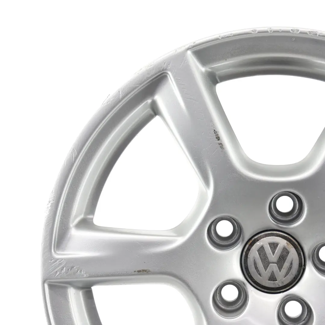 VW Volkswagen Polo 6R Mk5 Felga Aluminiowa Srebrna 15" ET:40 6J - SKU 6R0601025C-1 - Numer Części 6R0601025C