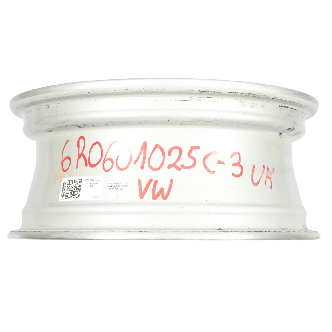 VW Volkswagen Polo 6R Mk5 Wheel Rim Alloy Silver 15" ET:40 6J - SKU 6R0601025C-3 - Part number 6R0601025C