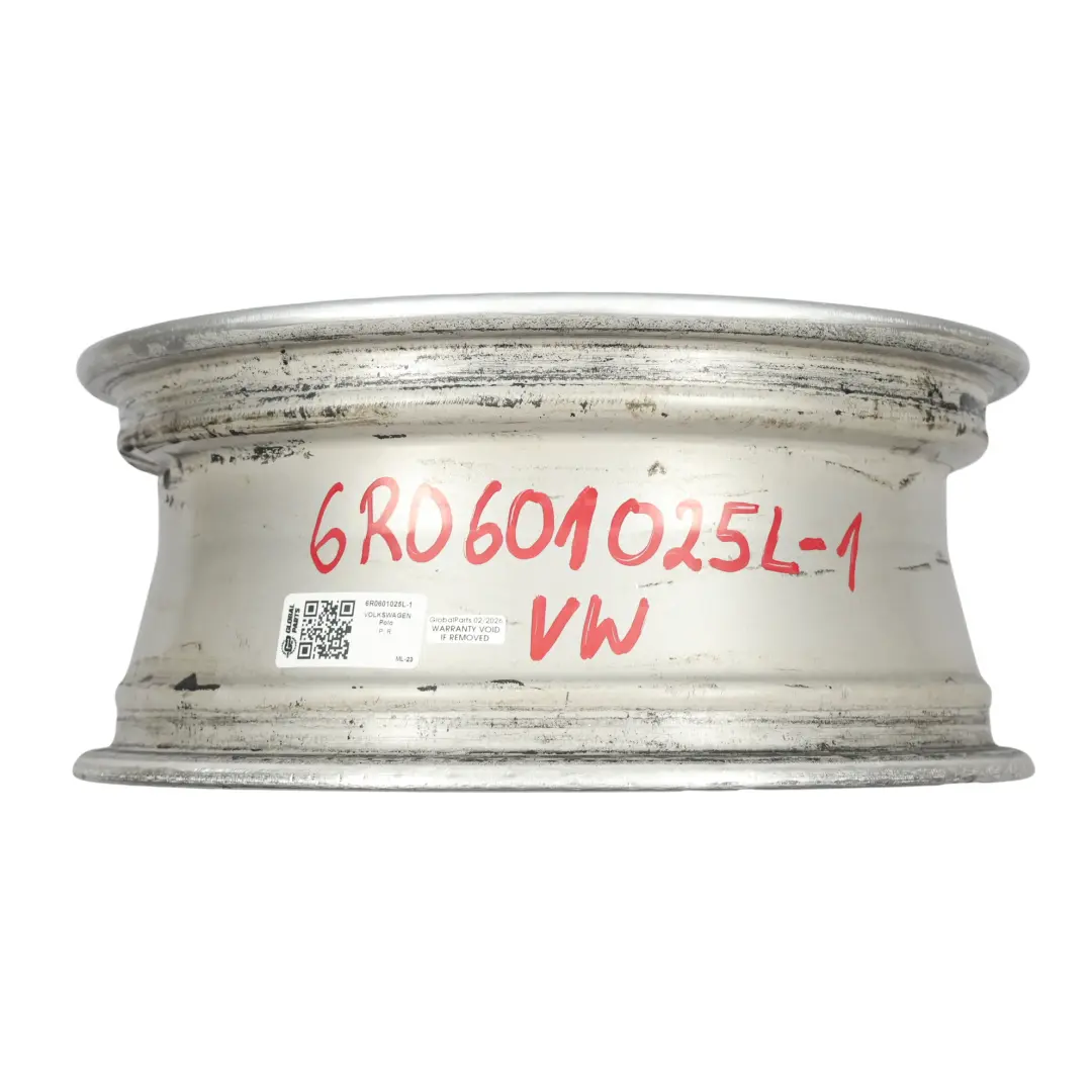 VW Volkswagen Polo 6R Mk5 Argento Cerchio in lega 15" ET:40 6J - SKU 6R0601025L-1 - Numero di parte 6R0601025L