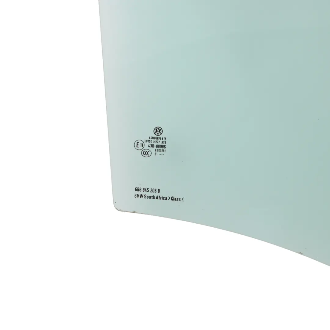 Volkswagen Polo 6R 5D Rear Door Window Glass Glazing AS2 Right O/S - SKU 6R6845206B - Part number 6R6845206B