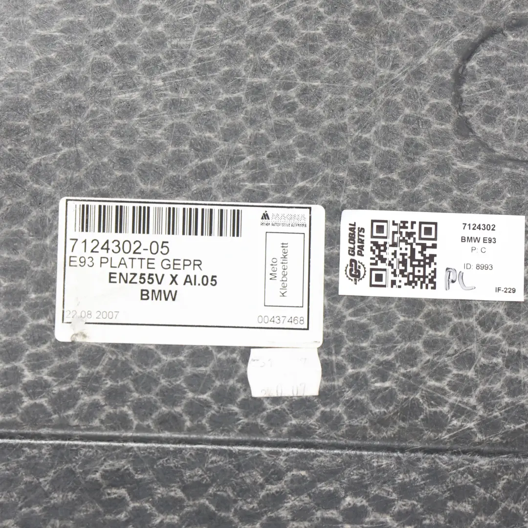 BMW E93 Cabrio Kofferraumverkleidung Kofferraumverkleidung Gepäckraumverkleidung - SKU 7124302 - Teilenummer 7124302