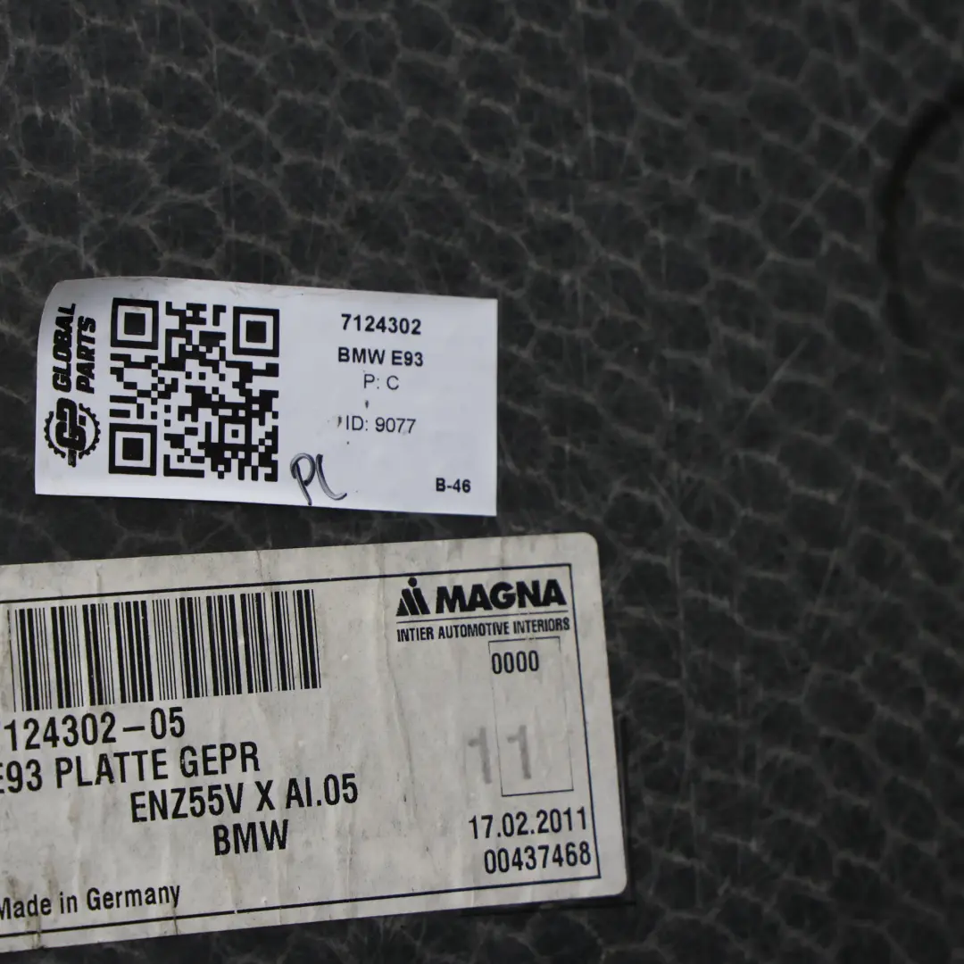 Panel Embellecedor Del Maletero para BMW E93 Convertible con número de pieza 7124302 BMW E93 Convertible Panel Embellecedor Del Maletero - SKU 7124302 - Número de pieza 7124302