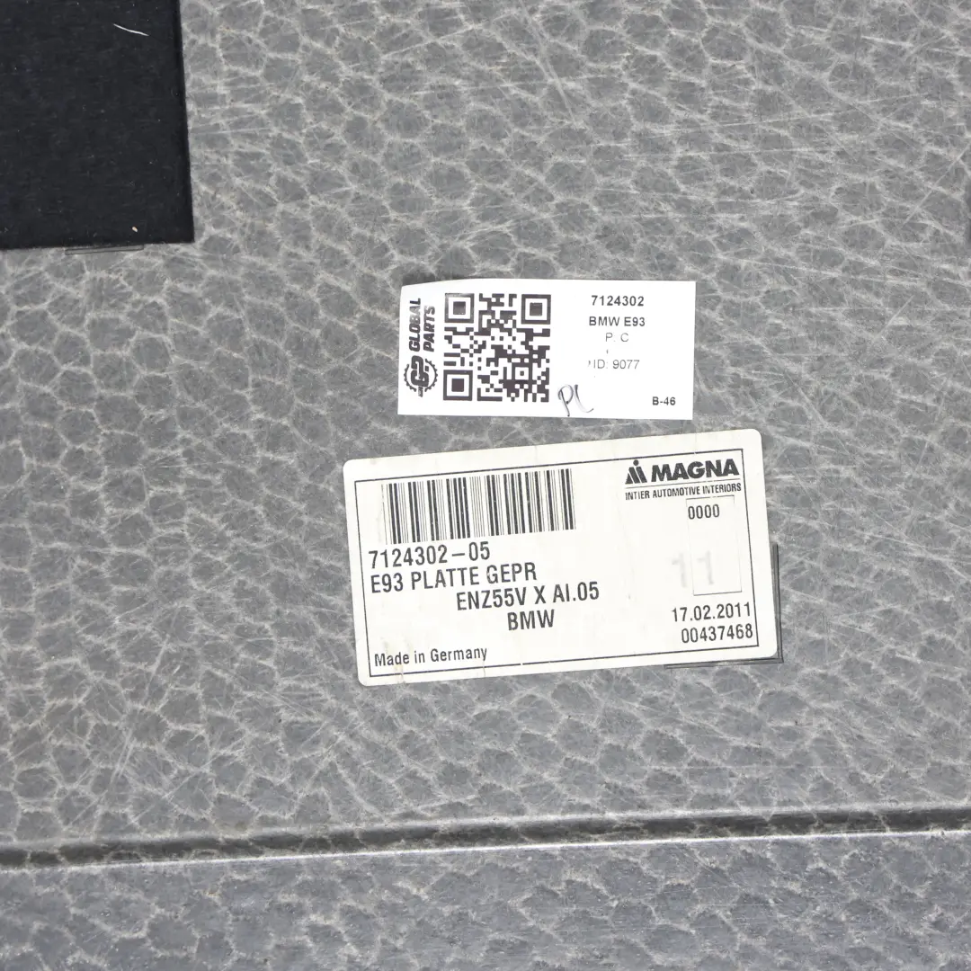 BMW E93 Convertible Panel Embellecedor Del Maletero - SKU 7124302 - Número de pieza 7124302