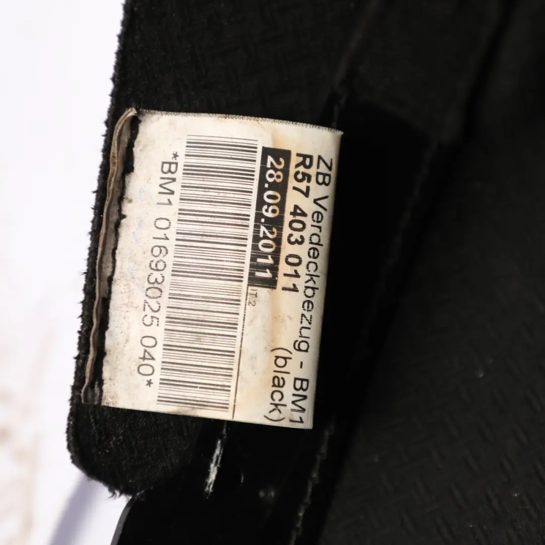 Mini R57 Cabrio Convertible Roof Folding Soft Top Cover Cloth Black - SKU 7191145 - Part number 7191145