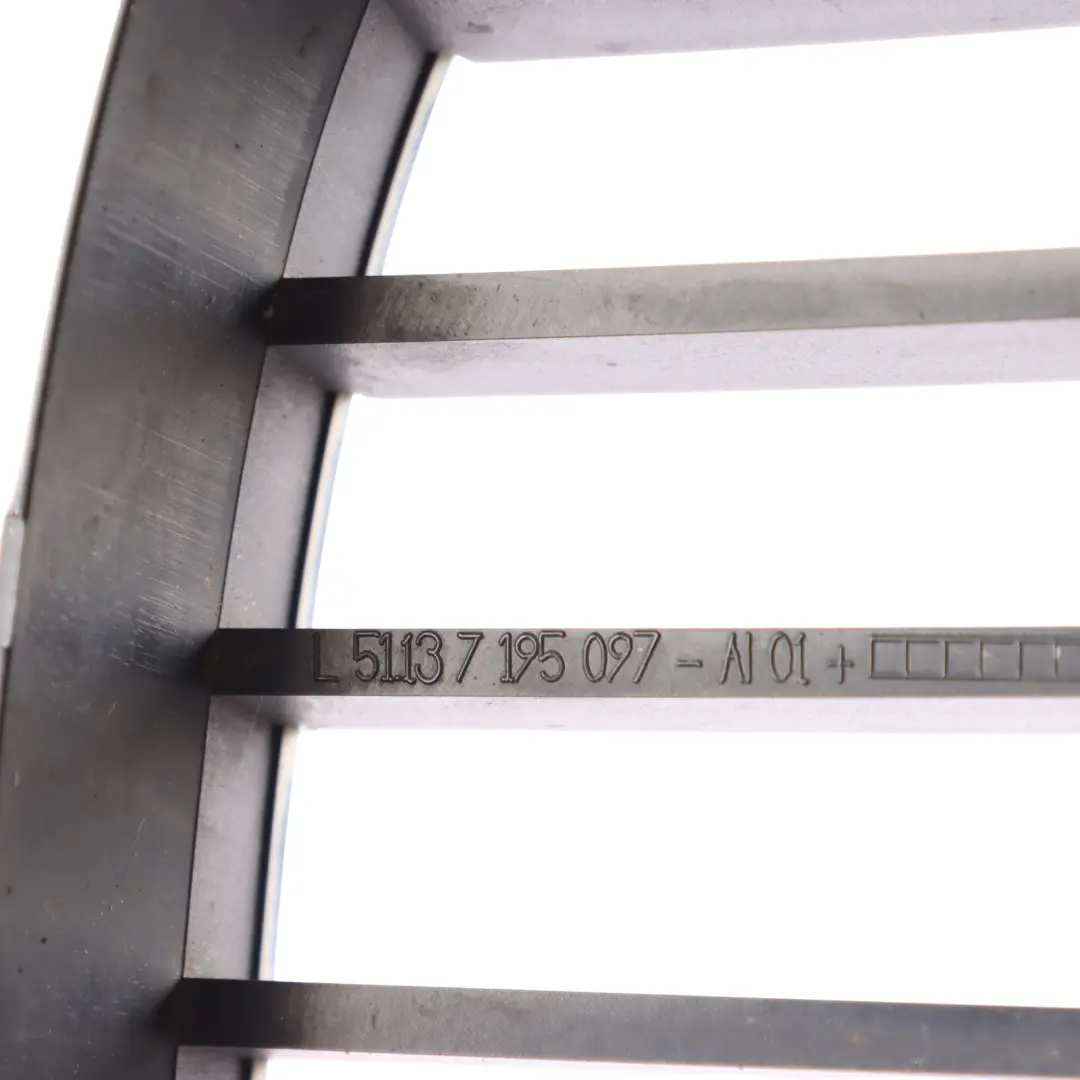 Front Grille Panel Cover Trim Kidney Left N/S Chrome to BMW F01 F02 F03 LCI with Part number 7195097 BMW F01 F02 F03 LCI Front Grille Panel Cover Trim Kidney Left N/S Chrome - SKU 7195097 - Part number 7195097