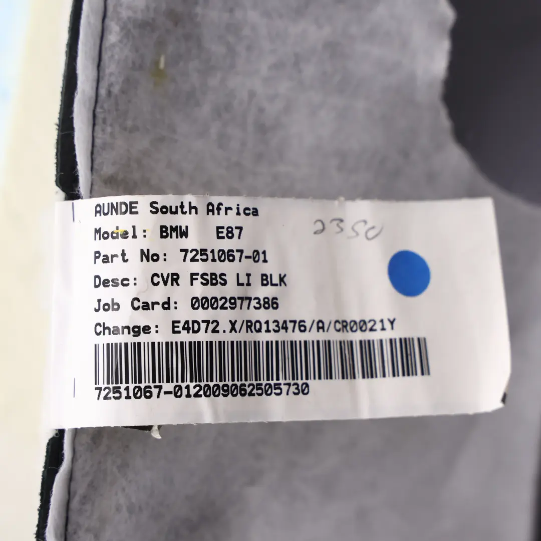 Sedile Anteriore M Sport Schienale Pelle Riscaldato Sinistro per BMW E87 LCI con numero di parte 7251067 BMW E87 LCI Sedile Anteriore M Sport Schienale Pelle Riscaldato Sinistro - SKU 7251067 - Numero di parte 7251067