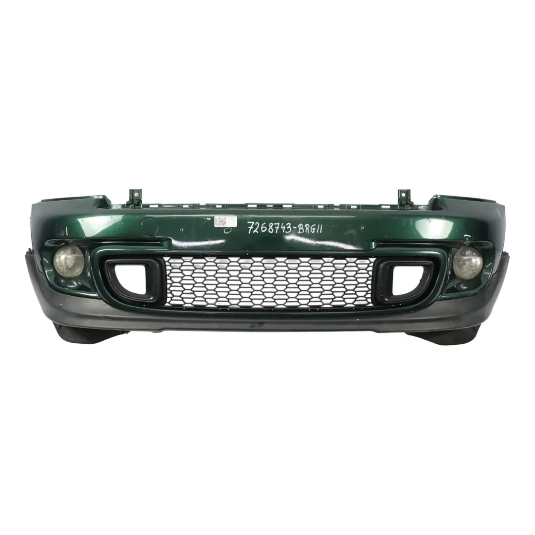 Front Bumper Cooper S Trim Panel British Racing Green II - B22 to Mini R55 R56 with Part number 7268743 Mini R55 R56 Front Bumper Cooper S Trim Panel British Racing Green II - B22 - SKU 7268743-BRGII - Part number 7268743