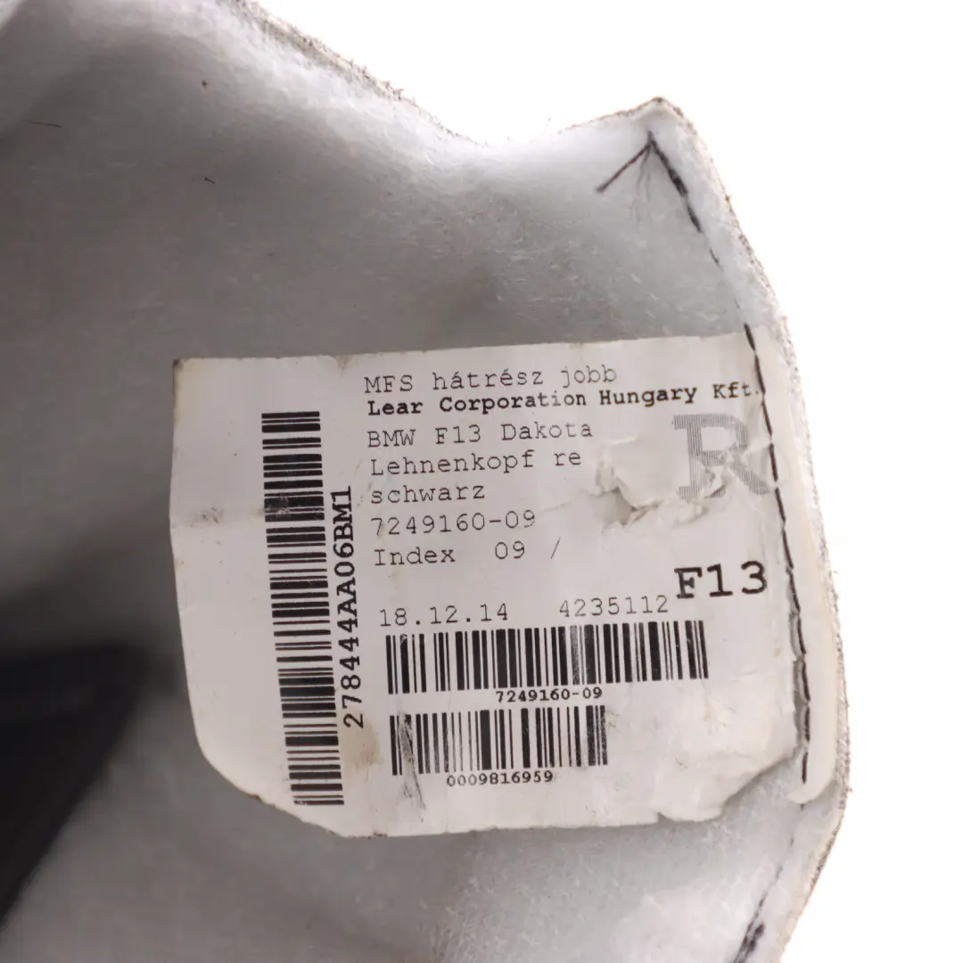 BMW F06 Copripoggiatesta Sedile Posteriore Nero Destro - SKU 7280658 - Numero di parte 7280658