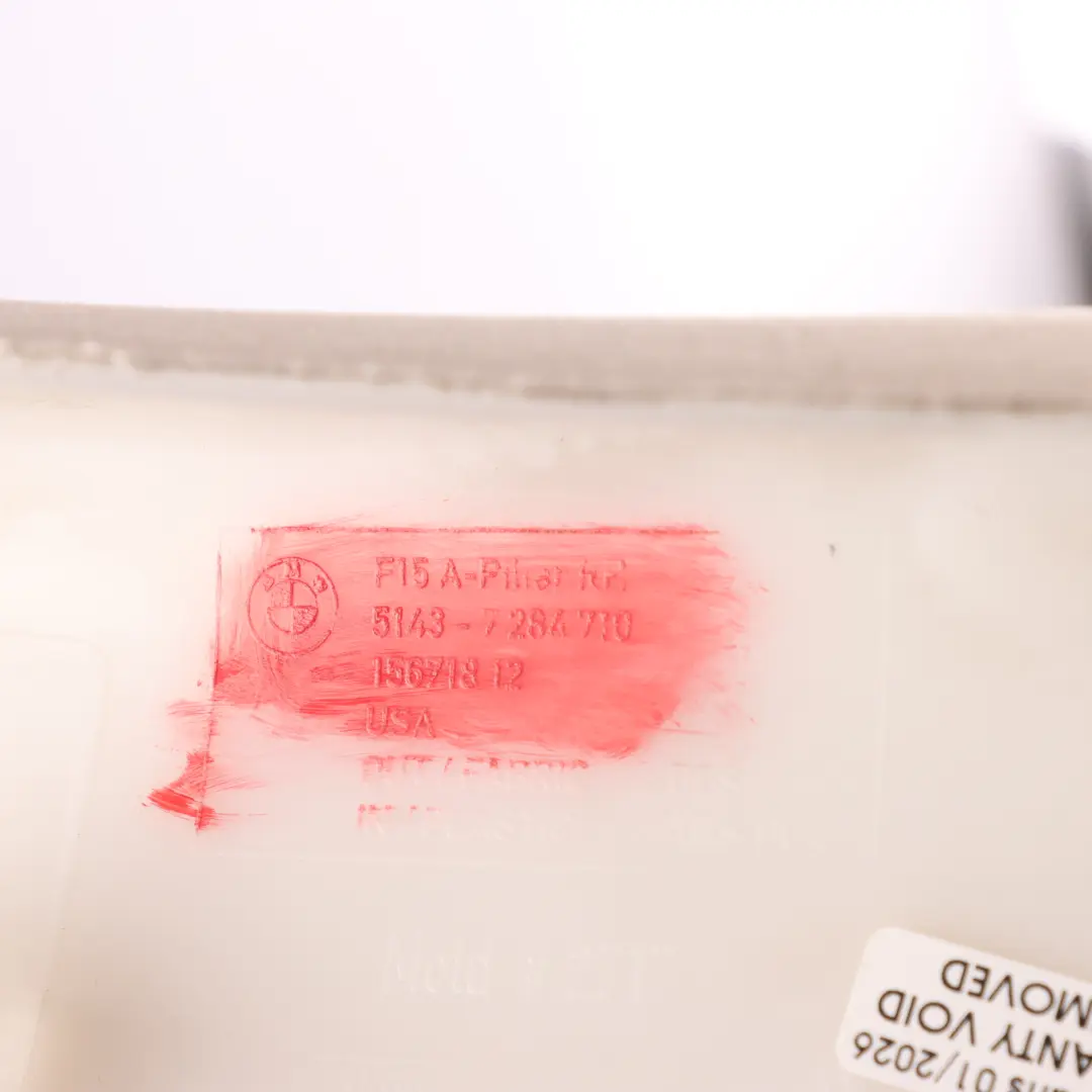 Pillar A Column Cover Trim Panel Front Right O/S Oyster 7284710 to BMW F15 with Part number 7342546 BMW F15 Pillar A Column Cover Trim Panel Front Right O/S Oyster 7284710 - SKU 7342546 - Part number 7342546