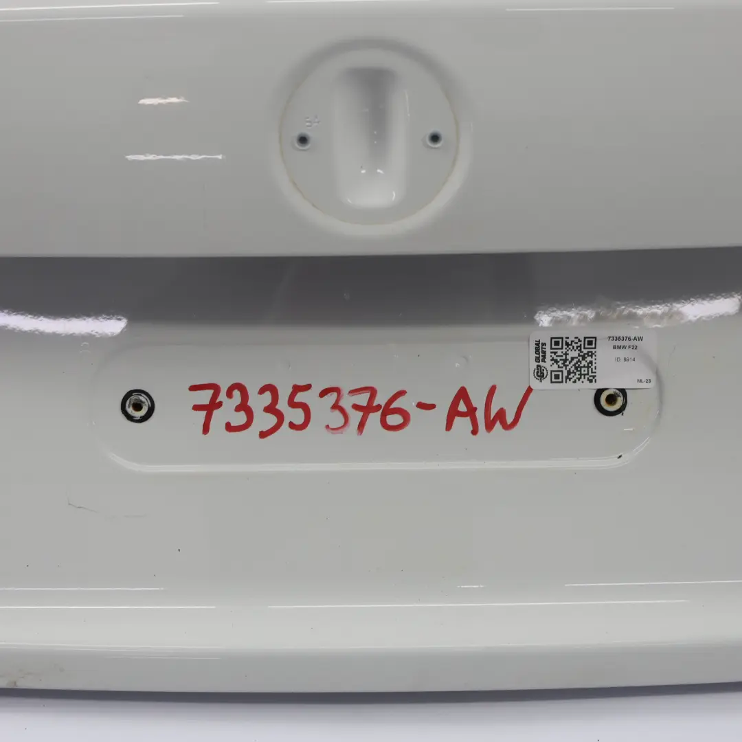 BMW F22 F87 M2 Boot Trunk Lid Rear Tailgate Alpinweiss 3 White - 300 - SKU 7335376-AW - Part number 7335376