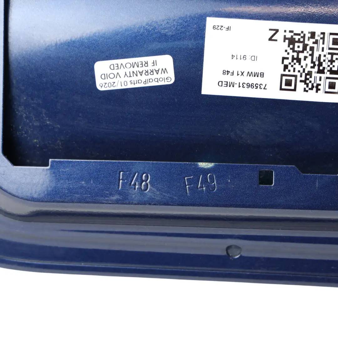 Klapka Wlewu Paliwa Mediterranean Blue Niebieski Metalik - C10 do BMW X1 F48 o numerze 7359631 BMW X1 F48 Klapka Wlewu Paliwa Mediterranean Blue Niebieski Metalik - C10 - SKU 7359631-MED - Numer Części 7359631