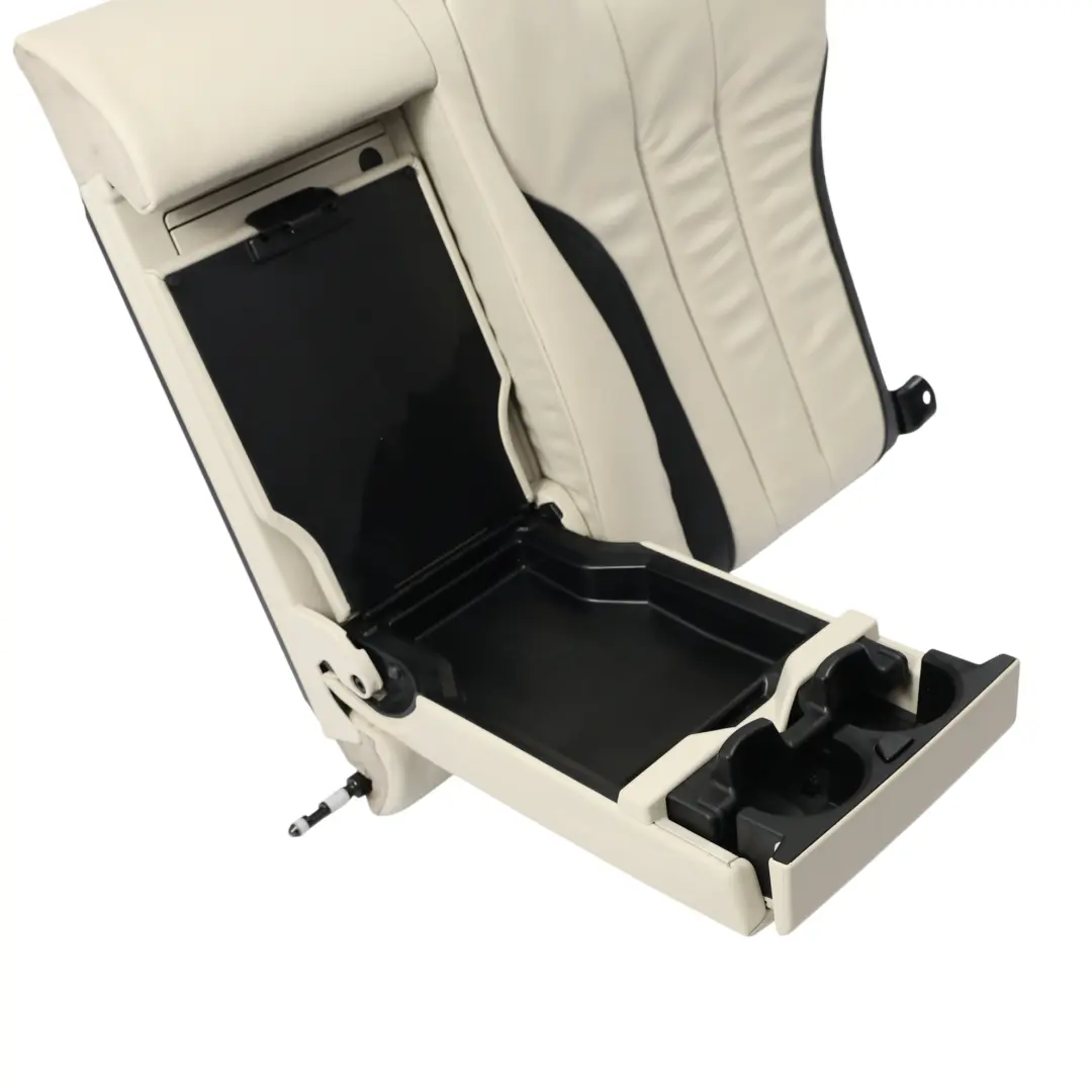 Interior Respaldo Asiento Trasero Centro Izquierdo Cuero Blanco Negro para BMW F06 con número de pieza 7388299 BMW F06 Interior Respaldo Asiento Trasero Centro Izquierdo Cuero Blanco Negro - SKU 7388299 - Número de pieza 7388299