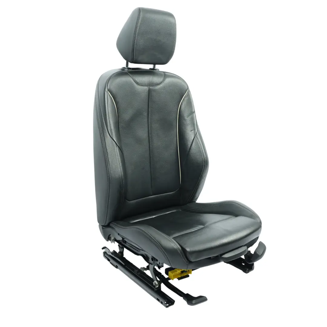 BMW F30 F31 LCI Front Sport Seat Heated Black Leather Oyster Dark Left N/S - SKU 7424223-1 - Part number 7424223
