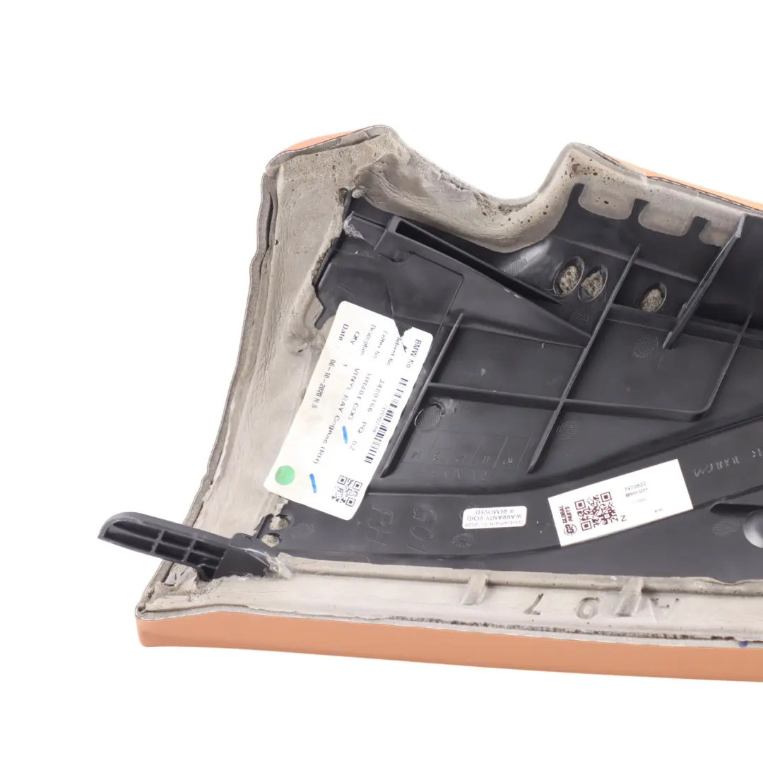 BMW X3 G01 Rear Seat Backrest Right O/S Side Finisher Leather Vernasca Cognac - SKU 7470922 - Part number 7470922